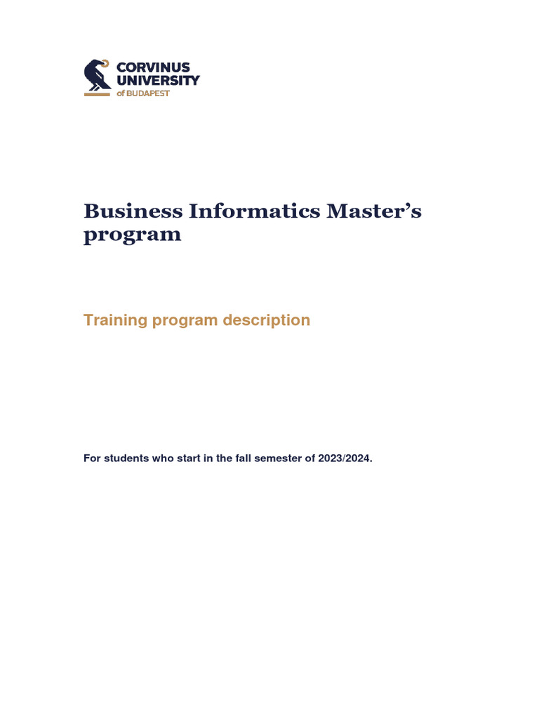 Business Informatics MSc Program Overview | PDF | Thesis | Master's Degree
