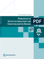Principles For Effective Insolvency and Creditor and Debtor Regimes