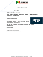 CIRCULAR #001/2013: Sem Mais para o Momento, Nos Colocamos À Disposição para Quaisquer Esclarecimentos. Atenciosamente