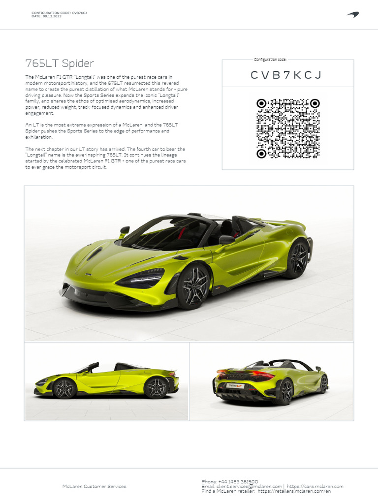 2023 McLaren 765LT Spider Overview | PDF | Wheeled Vehicles