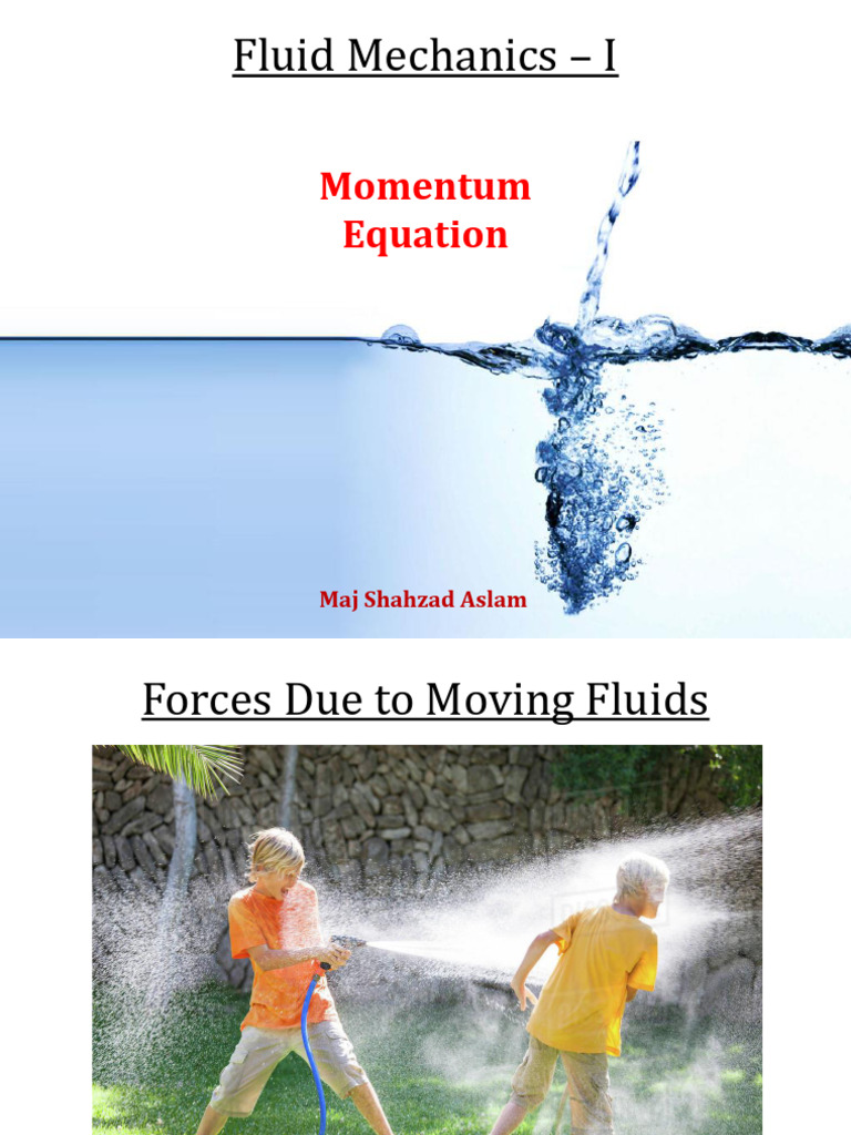 Fluid Mechanics: Momentum Equation Explained | PDF | Momentum | Force