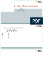 Test Paper - 1 For CAT Quant Questions