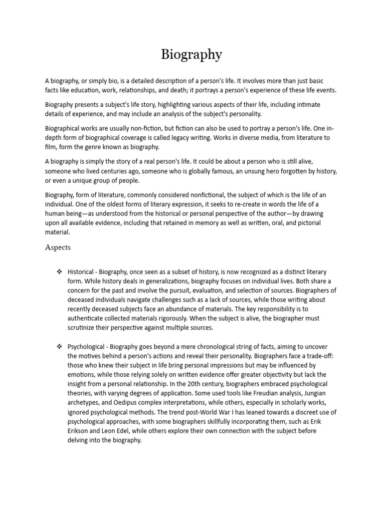 BIOGRAPHY DEFINITION AND EXAMPLES PDF visual data 6