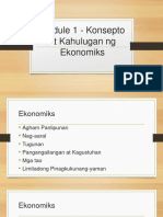 Module 1 - Konsepto at Kahulugan NG Ekonomiks