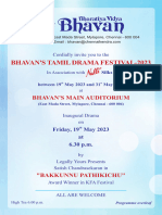 Bharatiya Vidya Bhavan Tamil Drama Invitation 2023