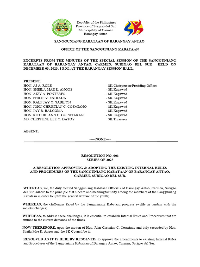 Internal Rules And Procedures Skantao 003 Pdf Quorum Government