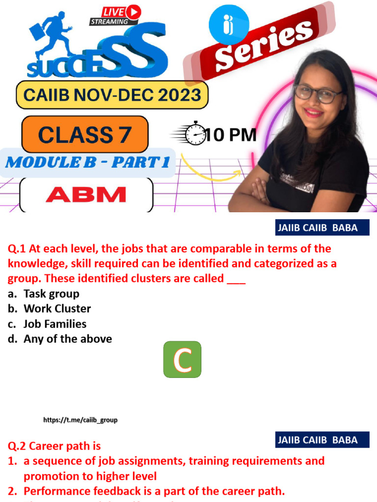 CAIIB Success Class 7 ABM Module B Part 1 PDF by AB | PDF | Learning ...