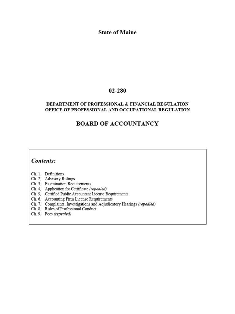 Accountancy Rule PDF Certified Public Accountant Accountant