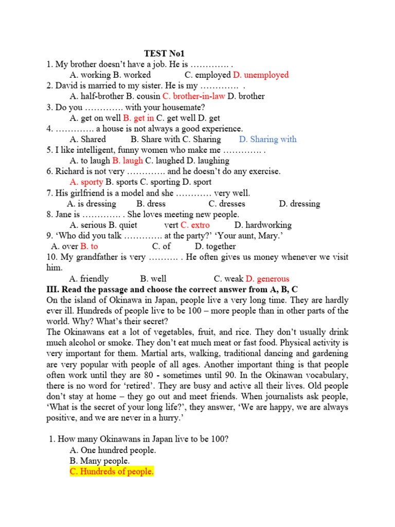 TEST No1 | PDF | Language Arts & Discipline | Home & Garden