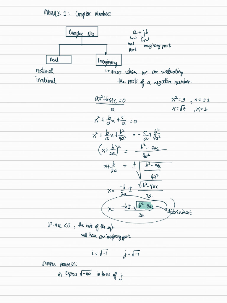 Complex Numbers 1 (Lecture Notes 1) 2A | PDF