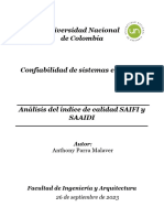 Analisis Indices de Calidad SAIFI y SAIDI - Anthony Parra Malaver