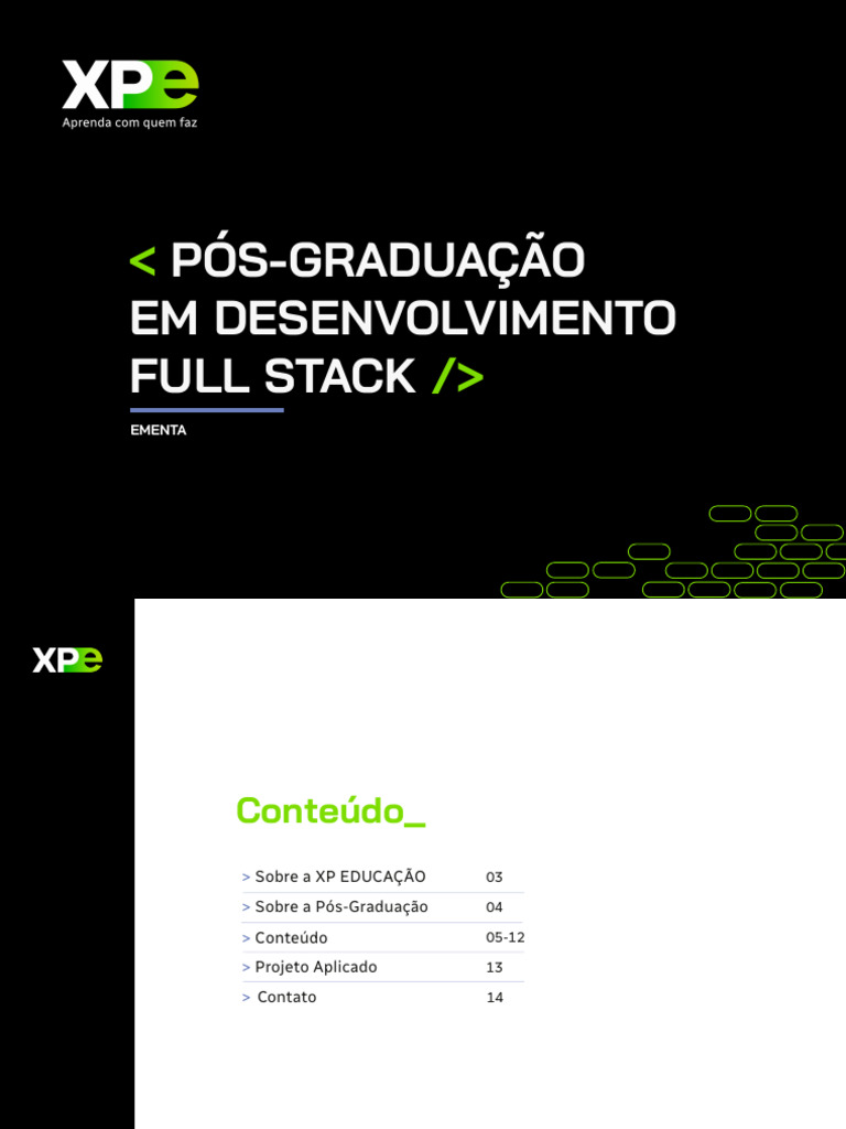 Ementa Pos Graduacao em Desenvolvimento Full Stack | PDF | Script Java ...