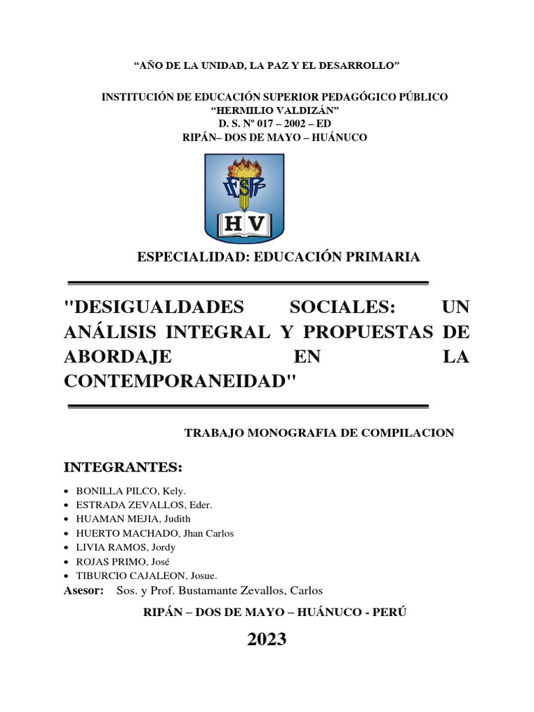 Desigualdades Sociales Del Prof Bustamante Ultimo | PDF | Desigualdad ...