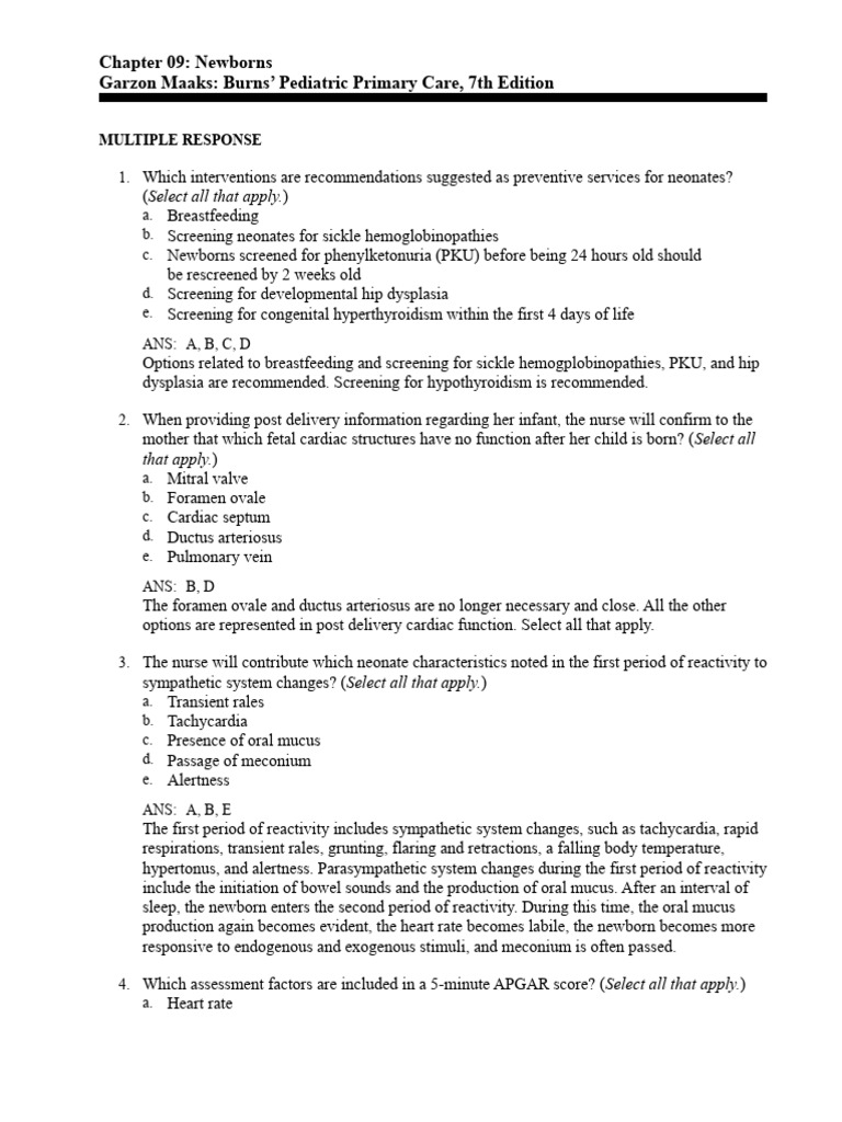 Chapter 09 Newborns Garzon Maaks Burns' Pediatric Primary Care, 7th