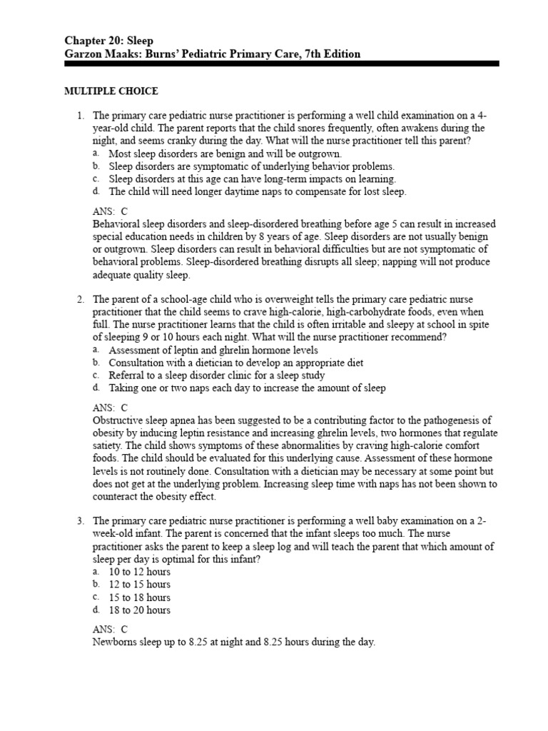 Chapter 20 Sleep Garzon Maaks Burns' Pediatric Primary Care, 7th Edition PDF Sleep Apnea