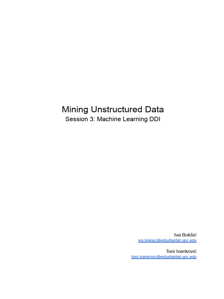 MUDreport PDF Machine Learning Statistical Classification