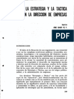 La Estrategia Y La Tactica en La Direccion de Empresas