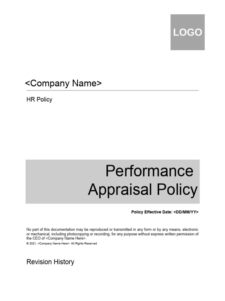 Performance Appraisal Policy Overview | PDF | Performance Appraisal ...