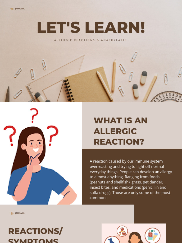 Understanding Allergic Reactions & Anaphylaxis | PDF | Allergy | Allergen