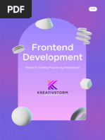 Frontend Development Hands-On Training Program