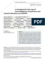 Human Resource Management in The Age of Generative Artificial Intelligence Perspectives and Research Directions On Chat GPT