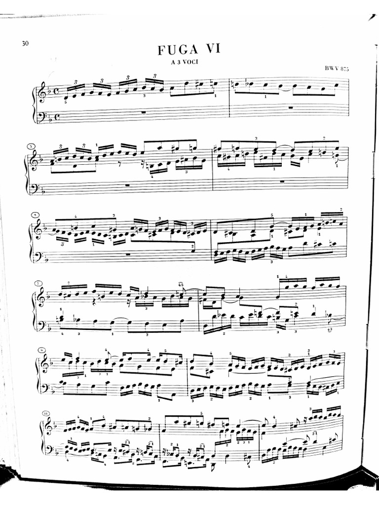 Bach - Fuga VI - WTC II | PDF