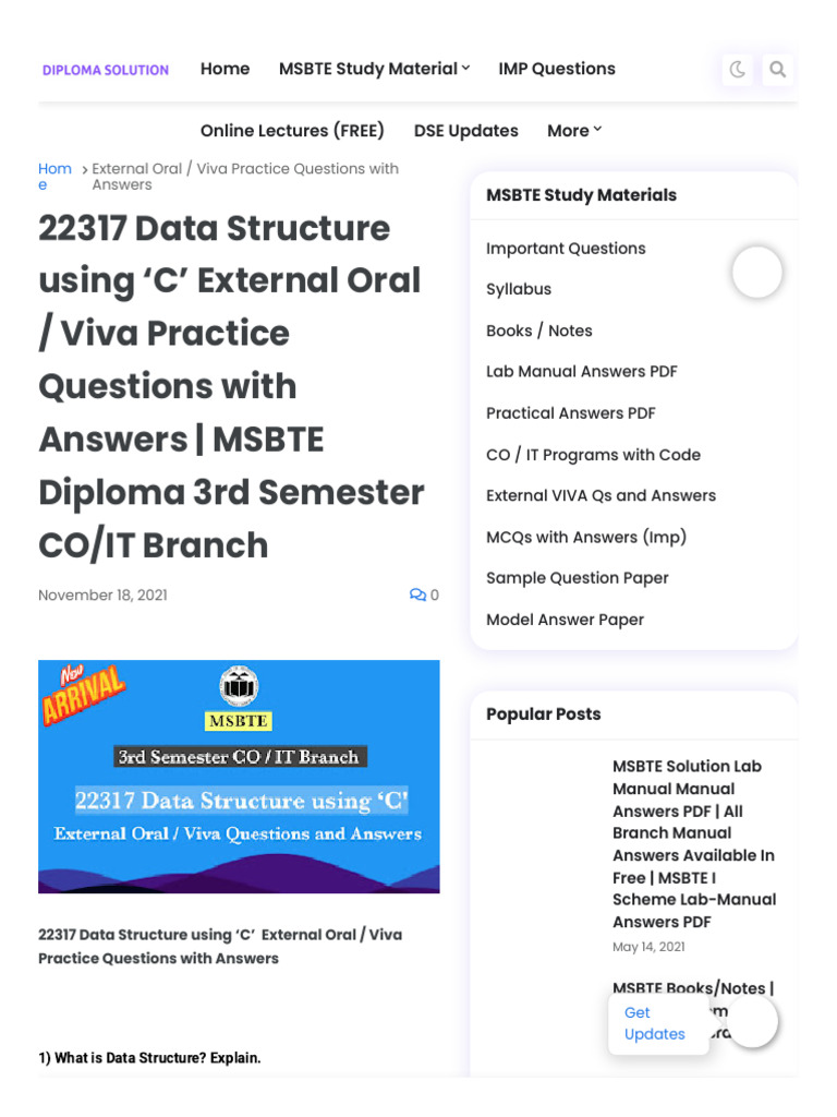 DSU Viva Questions and Answers Guide | PDF | Queue (Abstract Data Type ...