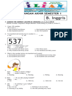 Soal UAS Bahasa Inggris Kelas 4 SD Semester 1 Ganjil Dan Kunci Jawaban WWW Bimbelbrilian Com PDF