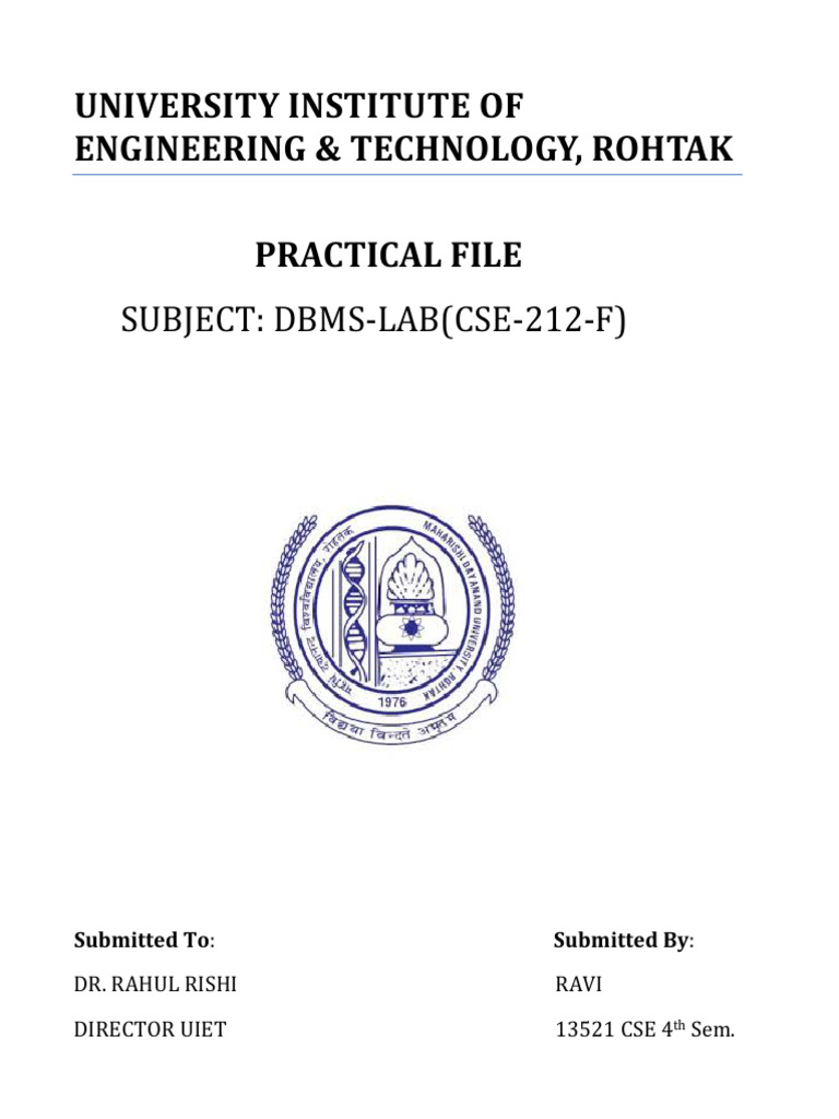 DBMS Lab Practical Guide for SQL | PDF | Sql | Relational Model