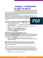Mba Cet Analysis 16 September 2021 Slot 1 and 2 36