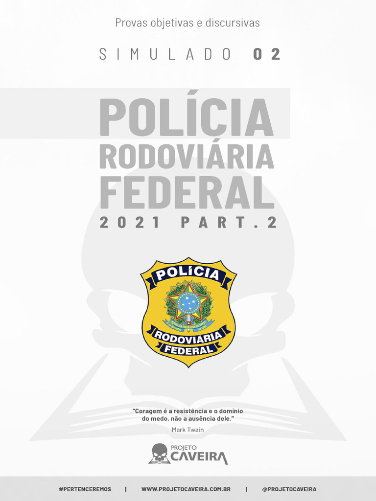 Simulado PRF 2021 - Projeto Caveira | PDF | Tráfego | Constituição