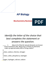 AP Biology - Biochemistry Revision - 2023-2024