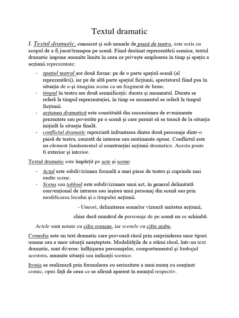 Textul Dramatic Corectat | PDF