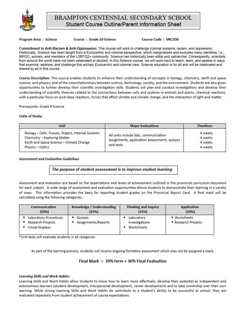 course-outline-snc2d-2022-pdf-educational-assessment-science
