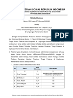 Kementerian Sosial Republik Indonesia: Pengumuman