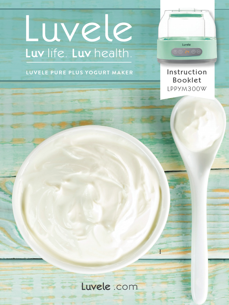 Luvele Yogurt Maker Manual PDF Milk Yogurt