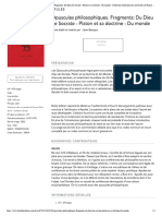 Opuscules Philosophiques. Fragments: Du Dieu de Socrate - Platon Et Sa Doctrine - Du Monde