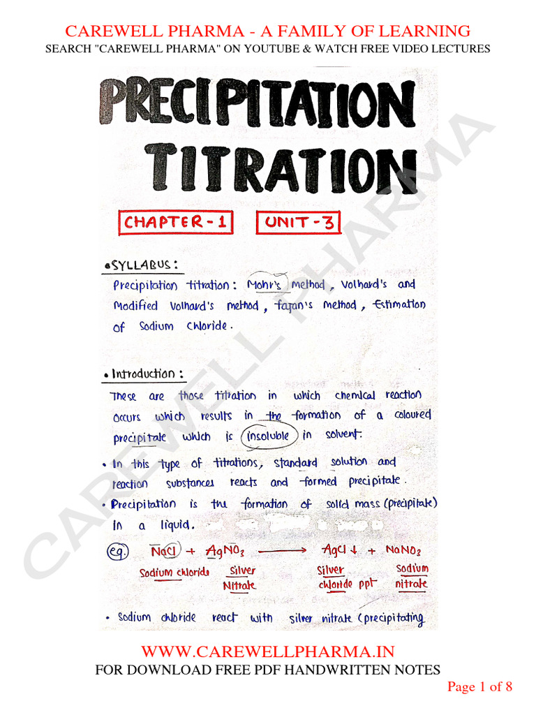 Chapter 1 Unit 3 Pharmaceutical Analysis B Pharmacy 1st Sem