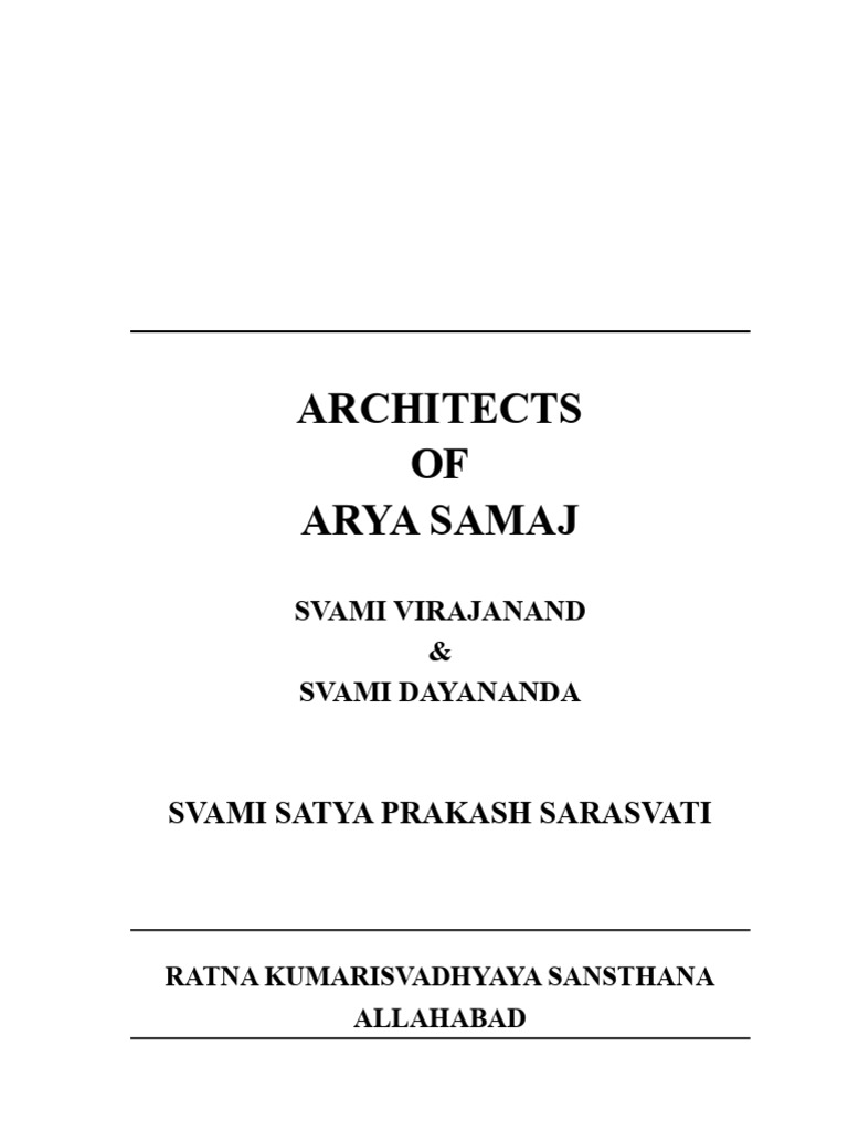 Architects of Arya Samaj PDF