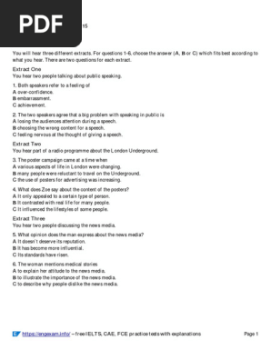 CAE Listening Practice Test 15 Printable v2