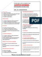 Cuestionarío de Biología de 4to Responsabilidad