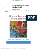 Full Download Human Resource Management 14th Edition Mathis Test Bank