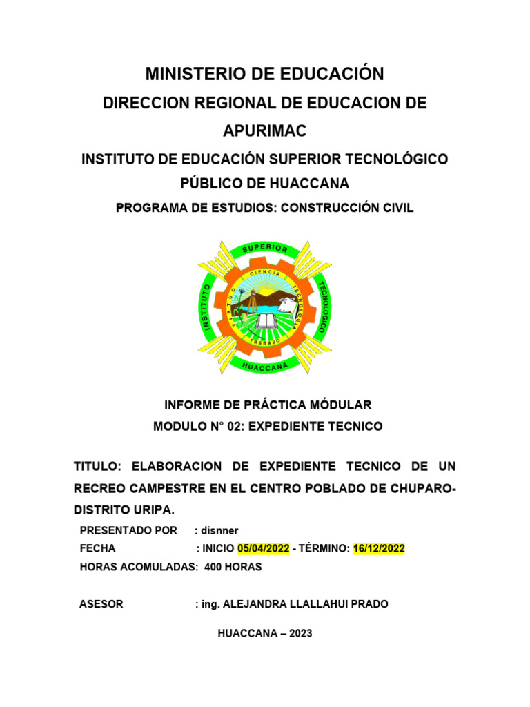 Elaboración de Expediente Técnico en Apurímac | PDF | Tecnología