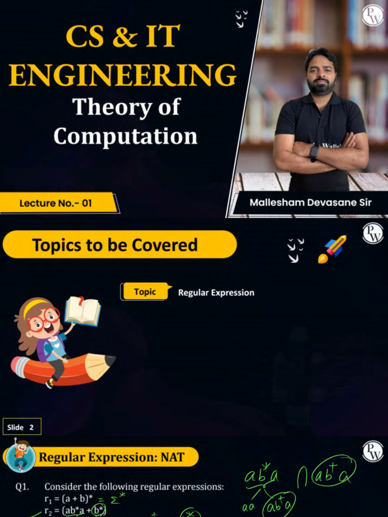 Theory of Computation 01 _ Class Notes | PDF