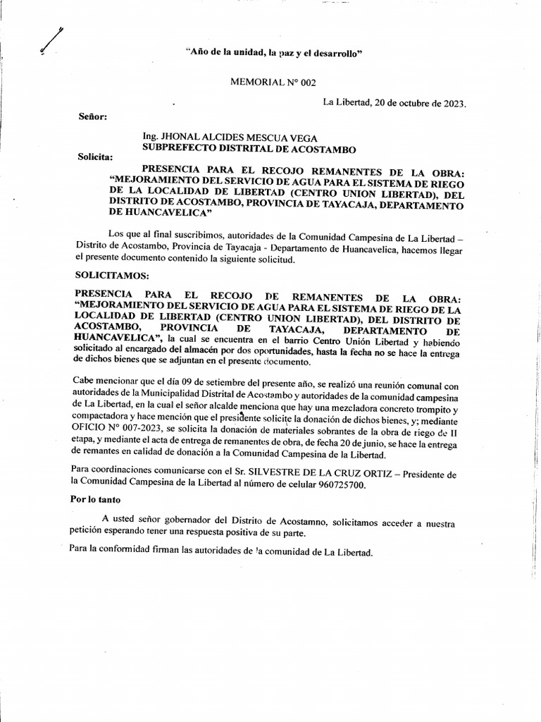 Solicito Remanentes | PDF