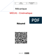 MECA1 - Cinématique - Résumé