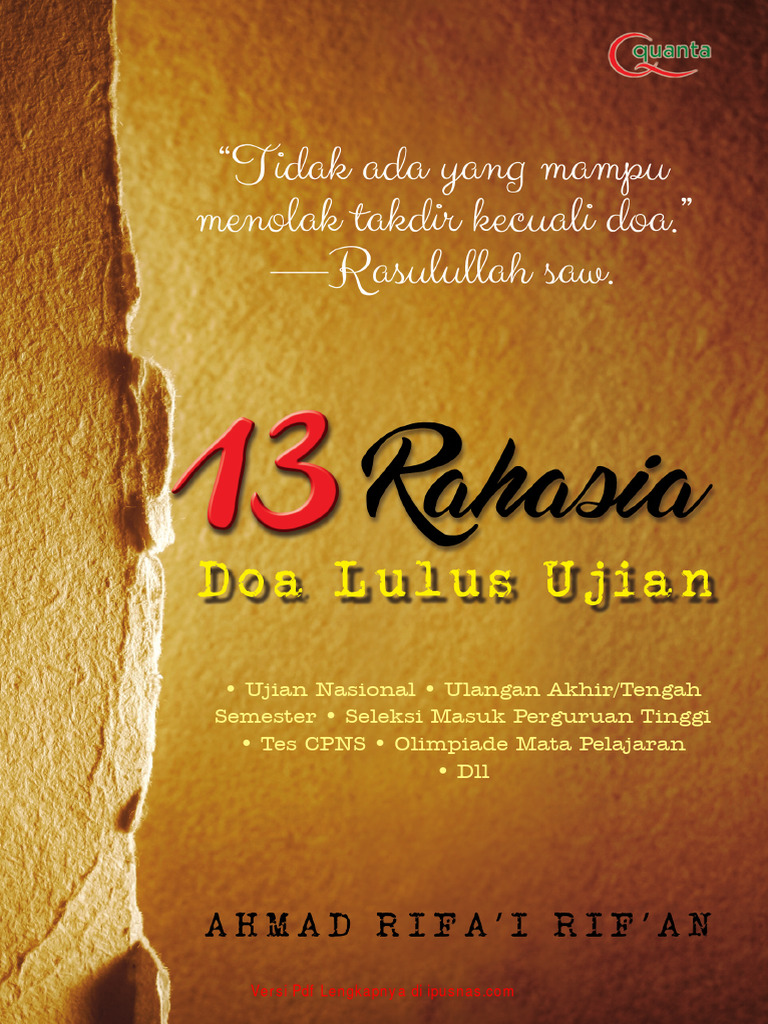 13 Rahasia Doa Lulus Ujian - Ahmad Rifai Rifan | PDF