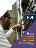 Déclaration de Politique Sectorielle: Orientations Stratégiques 2021 Dans Le Secteur de L'Économie Numérique