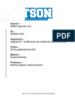 Asignación 7 Justificación de Modelo de Emprendimiento