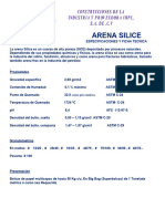 Ficha Tecnica de Arena Silica y Especificaciones 1